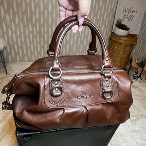 Chocolate leather coach purse